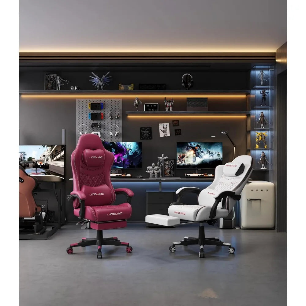 Ergonomic Gaming Chair for Comfort, Supports up to 400lbs, with Retractable Footrest and Lumbar Support for Enhanced Gaming Expe