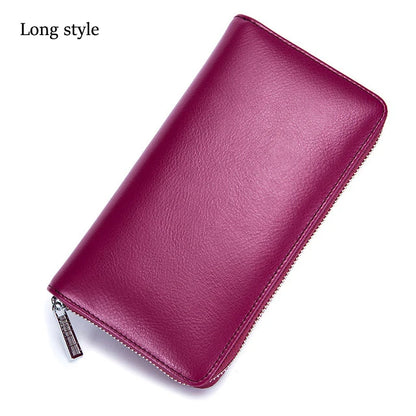 Women Wallets Long Genuine Leather Purses RFID Anti Theft Money Bag For Women Phone Purse Large Capacity Card Holders Carteras