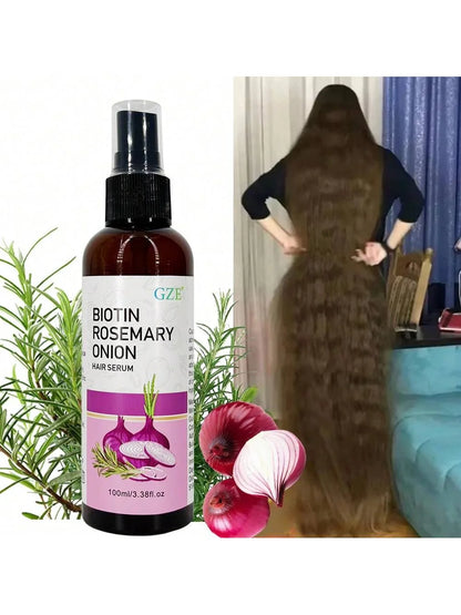 GZE Biotin Rosemary Onion Hair Serum Moisturizing Hair Serum Strong Hair Heat Protection Anti-Breakage For Dry And Damaged Hair