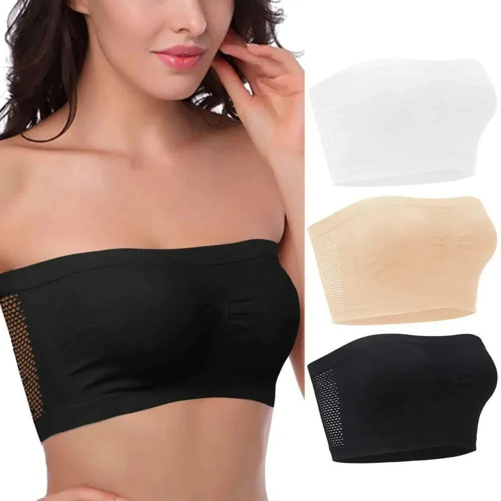 Women Breathable Mesh Tube Bra No breast pads