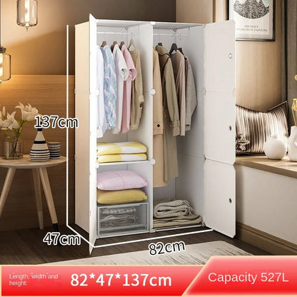 New Style Collapsible Bedroom Furniture Assemble Wardrobe Plastic Durable Clothes Cabinets Simplicity Large Space Storage Locker - Kimlud