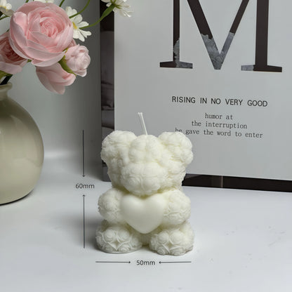 Cute bear low-temperature scented candle, skin-friendly, couple handcrafted anti-scald, romantic scene props that can be torn of