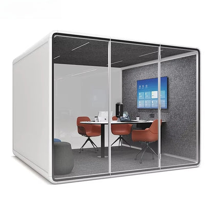 Business Negotiation Soundproof Booth High Privacy Acoustic Meeting Pod Customized Luxury Finish For High-End Hotel Business