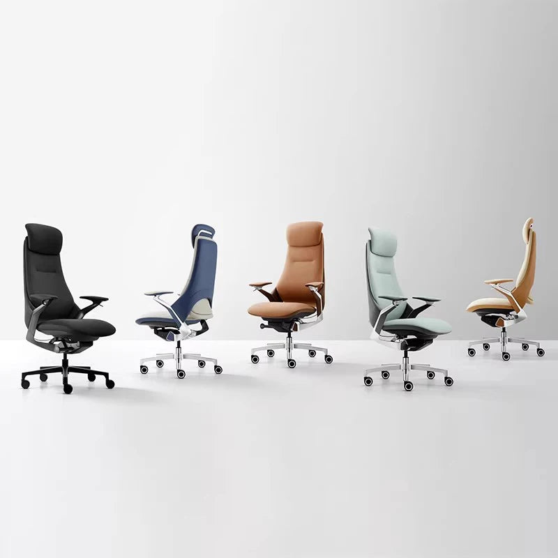 Computer Relaxing Office Chair Ergonomic Mobile Wheels Leather Office Chair Backrest Modern Sillas De Oficina Library...