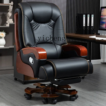 HSN boss chair office home computer leather can lie down comfortably sedentary backrest to class chair seat - Kimlud