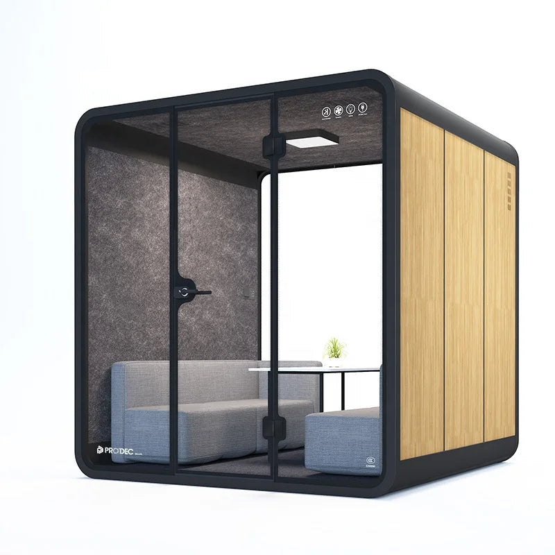 Meeting Pod Soundproof Acoustic Booth for 2 4 People Team Collaboration Huddle Space Open Office Customized Hot Sale