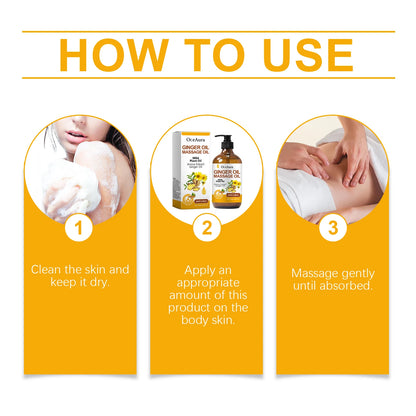 Body Relaxing Essential Oil Ginger Massage Oil Improve Rough Dry Skin Relieve Muscle Fatigue Body Nourishing Soft Care