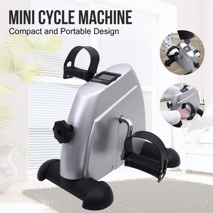 Mini Pedal Exercise Bike Under Desk Bicycle Trainer Fitness Cycling Portable LCD Display Arm Leg Fitness Equipment Home Office