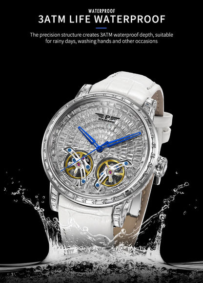 Mechanical Watch Men PINDU Design Top Luxury Double Flying Wheel Watch Sapphire Glass Waterproof Diamond Watch Leather...