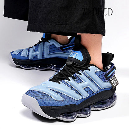 Chunky Sneakers Plus Size 45 Mens Designer Air Cushioned Basketball Shoes Fashion Casual Leather Height Increased Platform Shoes