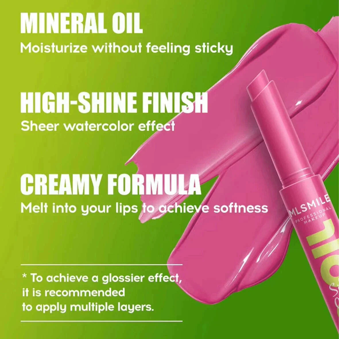 MLSMILE multi-color Silky Click Lip Care Hydrating Lip Gloss with Radiant Mirror HIGH-Shine, Effortless Press Long-Lasting SEXY
