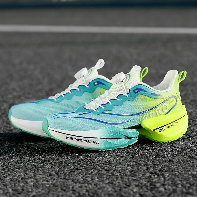 Marathon Carbon Plate Sports Running Shoes Men New Breathable Lightweight Mesh Sport Shoes Women Comfortable Nonskid Sneakers - Kimlud