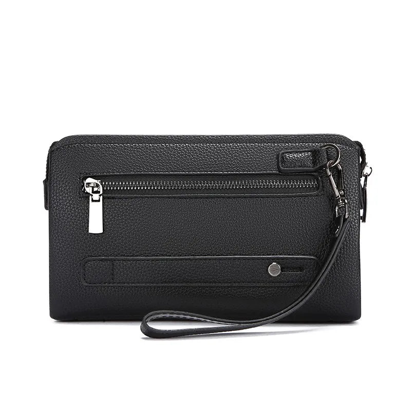 Leather Wallet FL-V1 Men Business Clutch Bag Smart Fingerprint lock Security Anti Theft Handbag Black Safety Men Wallet...