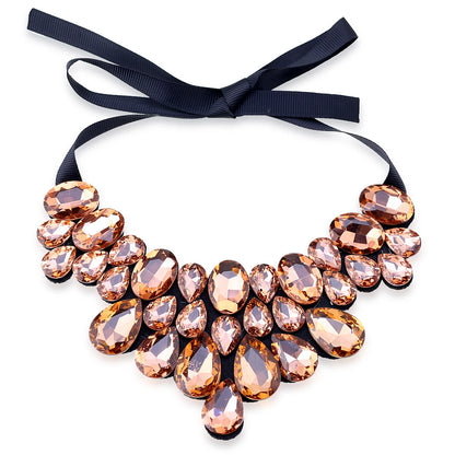 Fashion Bohemia Crystal Choker Necklace Jewelry for Women Handmade Chunky Pendant Collar Accessory Wedding Party Prom...
