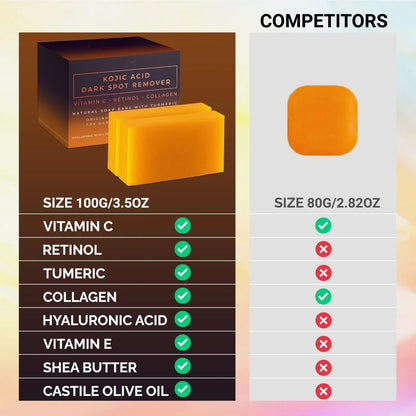 Kojic Acid Dark Spot Remover Whitening Soap Handmade Skin Care Deep Cleaning Moisturizing Cleansing Essential Soap...