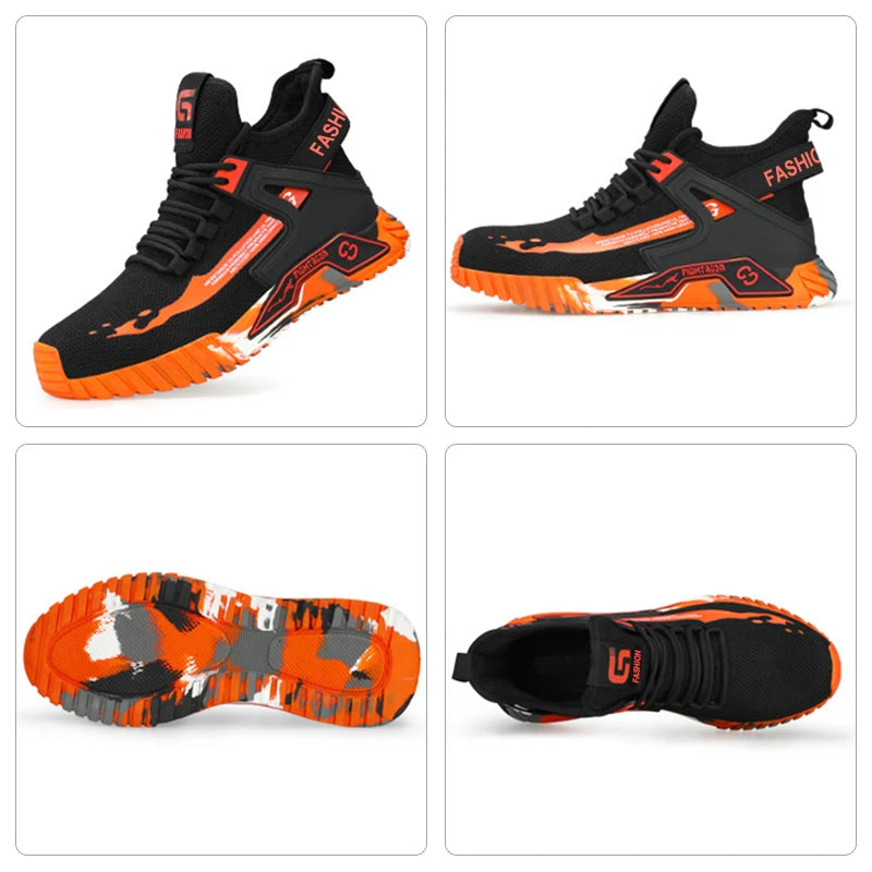 High Top Man Boots Safety Protective Shoes Steel Toe Work Shoes Men Anti-puncture Safety Shoes Men Women Work Safety...