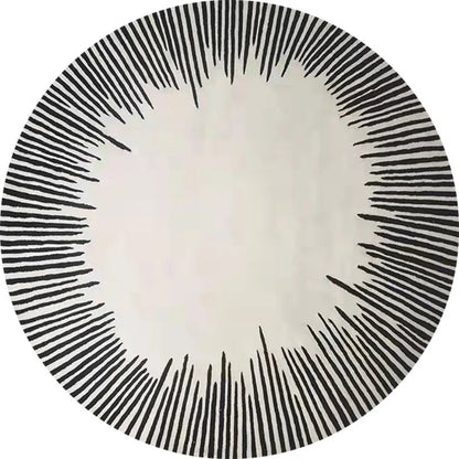 Home Thicken Non-slip Mat Modern Minimalist Carpets for Living Room Fluffy Soft Bedroom Decor Stripe Carpet Large Area Round Rug - Kimlud