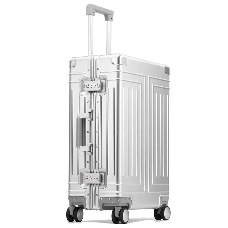 COLENARA 20"24"26"29Inch Full Aluminum Magnesium Alloy Boarding Box Suitcase Men's Business Trolley Case Travel Luggage Bag