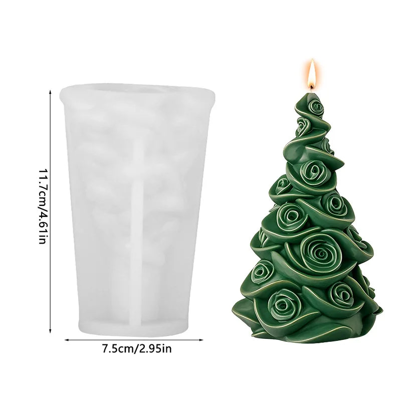 3D Christmas Tree Candle Silicone Mold DIY Christmas Party Decoration Aromatherapy Plaster Making Moulds Home Ornament Gifts
