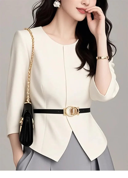 Elegant Commuter Women's Skirt Set Salt System Street Style Powerful Presence High Fashion Long Ankle Polyester Fiber