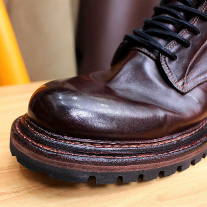 Goodyear Pure Handmade Horse Leather Boots for Men and Women, Custom Lace-up, Warm and Comfortable, High-end