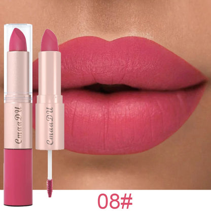 1/3Pcs Double Head Matte Lipstick Sexy Red Lip Gloss Set 2 in 1 Matte Lip Stick Non-stick Cup Lasting Waterproof Makeup Beauty