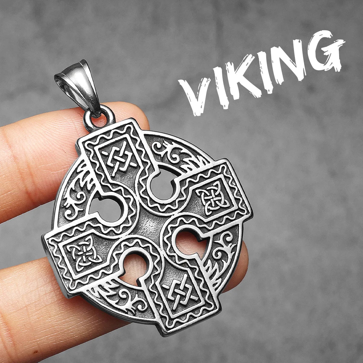 Retro Viking Celtic Knot Cross Men Necklaces With Pendant Stainless Steel Jewelry For Male Women Punk Hip Hop Accessories Gifts