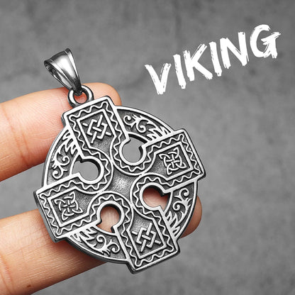 Retro Viking Celtic Knot Cross Men Necklaces With Pendant Stainless Steel Jewelry For Male Women Punk Hip Hop Accessories Gifts
