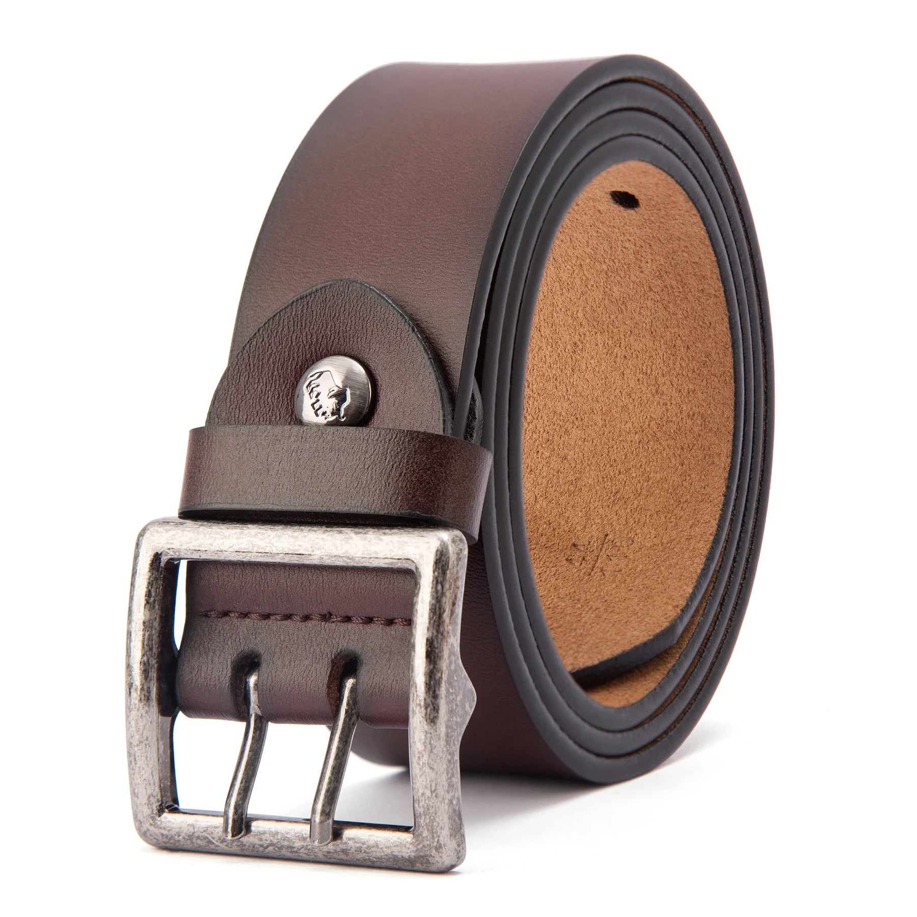 BISON DENIM Men Belt High Quality Leather Belt For Men Genuine Leather Strap Luxury Pin Buckle Fancy Vintage Jeans Belt For Men - Kimlud