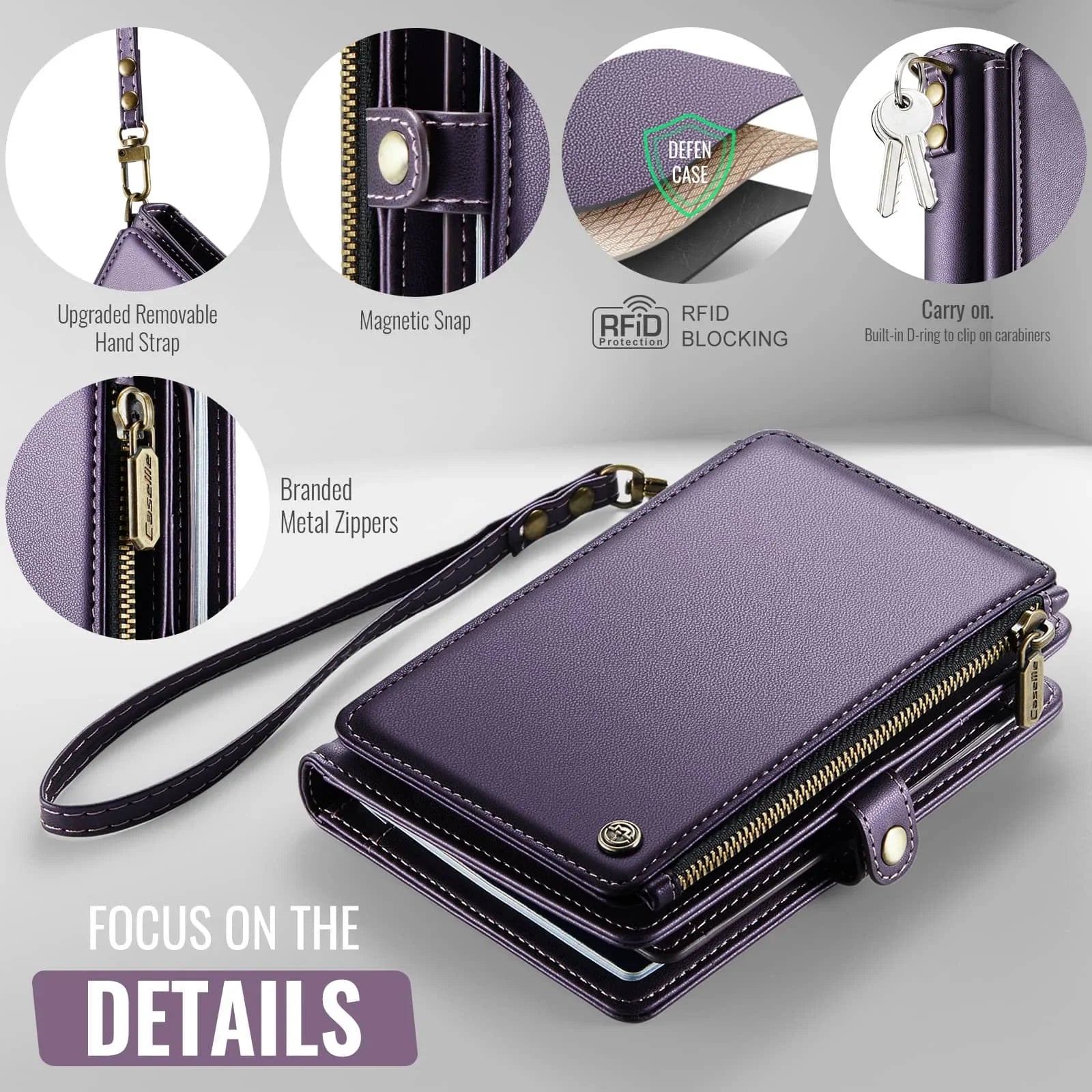 Passport Holder for Travel, Passport Case Wallet With Strap Wristlet and Zipper Wallet for Men Women Gold | Kimlud Mid...