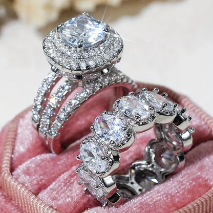 Europe and The United States Fashion Shining Double Layer Ring Ladies Luxury Exquisite Wedding Banquet Jewelry Gifts |...