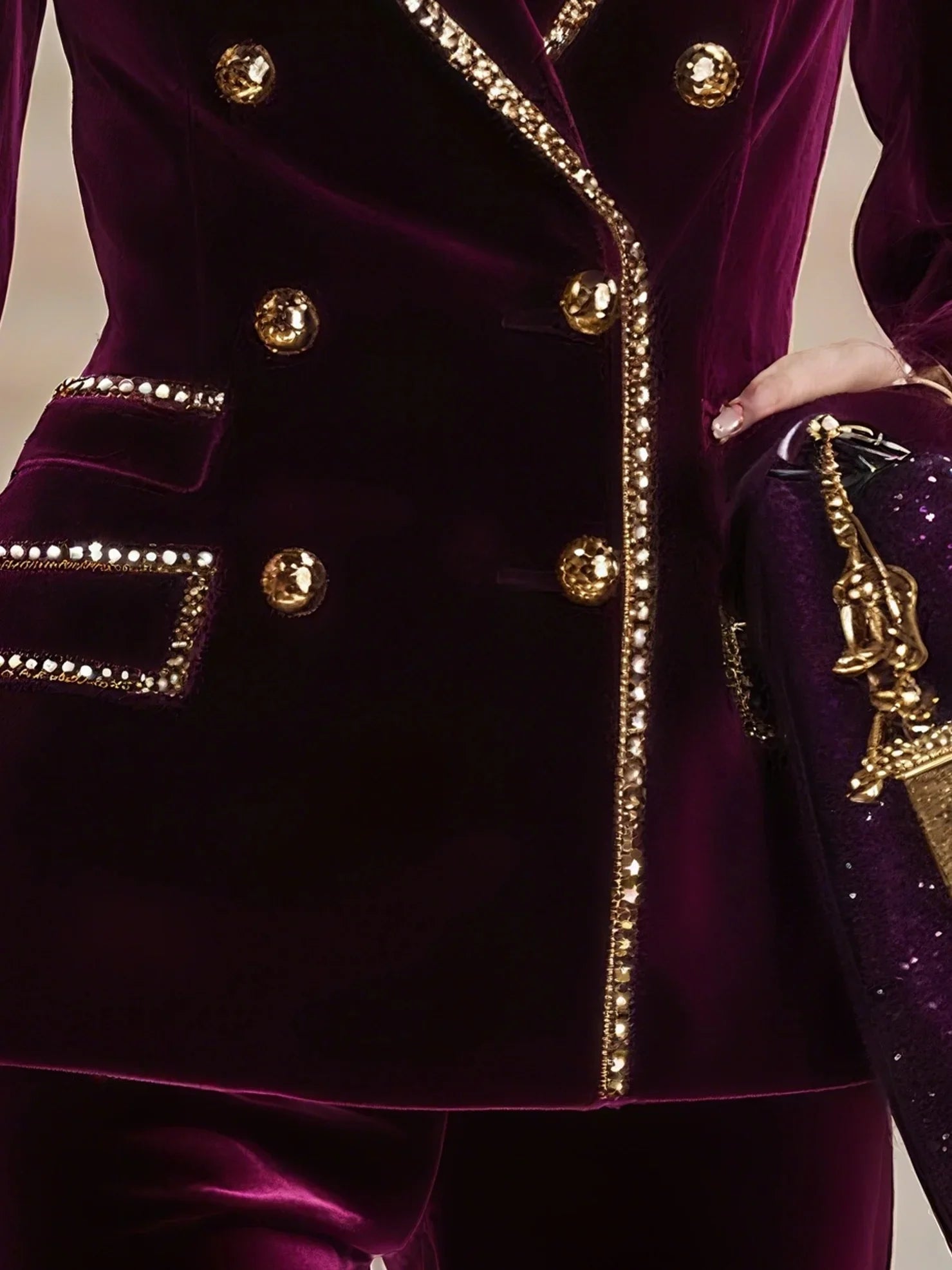 Business Lady Red Velvet Luxury Women Suit Fashion Double Breasted 2 Pieces Blazer Pants Evening Outfits Customized