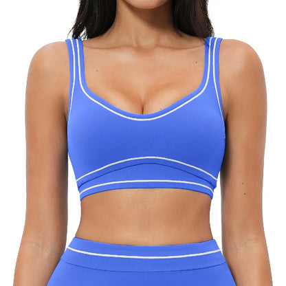 Breathable Yoga Bra Color Contrast Sports Bra Shockproof Gym Fitness Underwear High Strength Workout Top Female Sports...