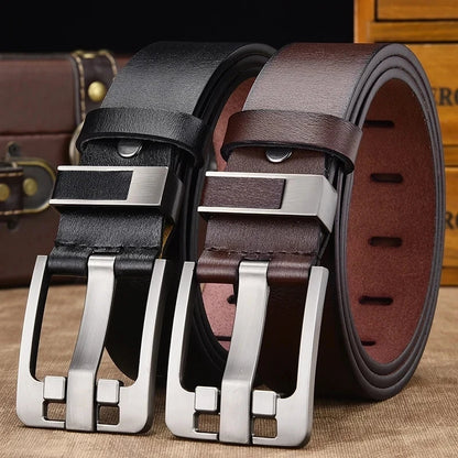 Genuine Leather For Men's High Quality Buckle Jeans Cowskin Casual Belts Business Cowboy Waistband Male Fashion Designer 2024New - Kimlud