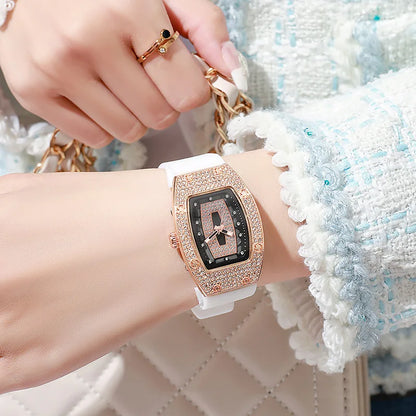 New Fashion Women Crystal Tonneau Watches For Woman Silicone Jelly Quartz Watch Students Gifts Reloj Mujer Ladies Wrist Watches