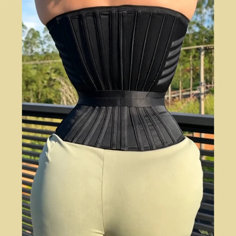 Women's Waist Trainer Corset With Belt - Zipper Closure & Hookeye Buckle Design, Posture & Tummy Control Slimming Belt...
