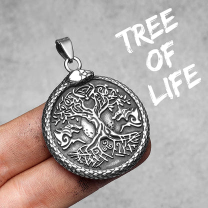 Viking Tree of Life Men Necklace Pendant Stainless Steel Jewelry For Male Women Retro Punk HipHop Accessories Gifts Wholesale