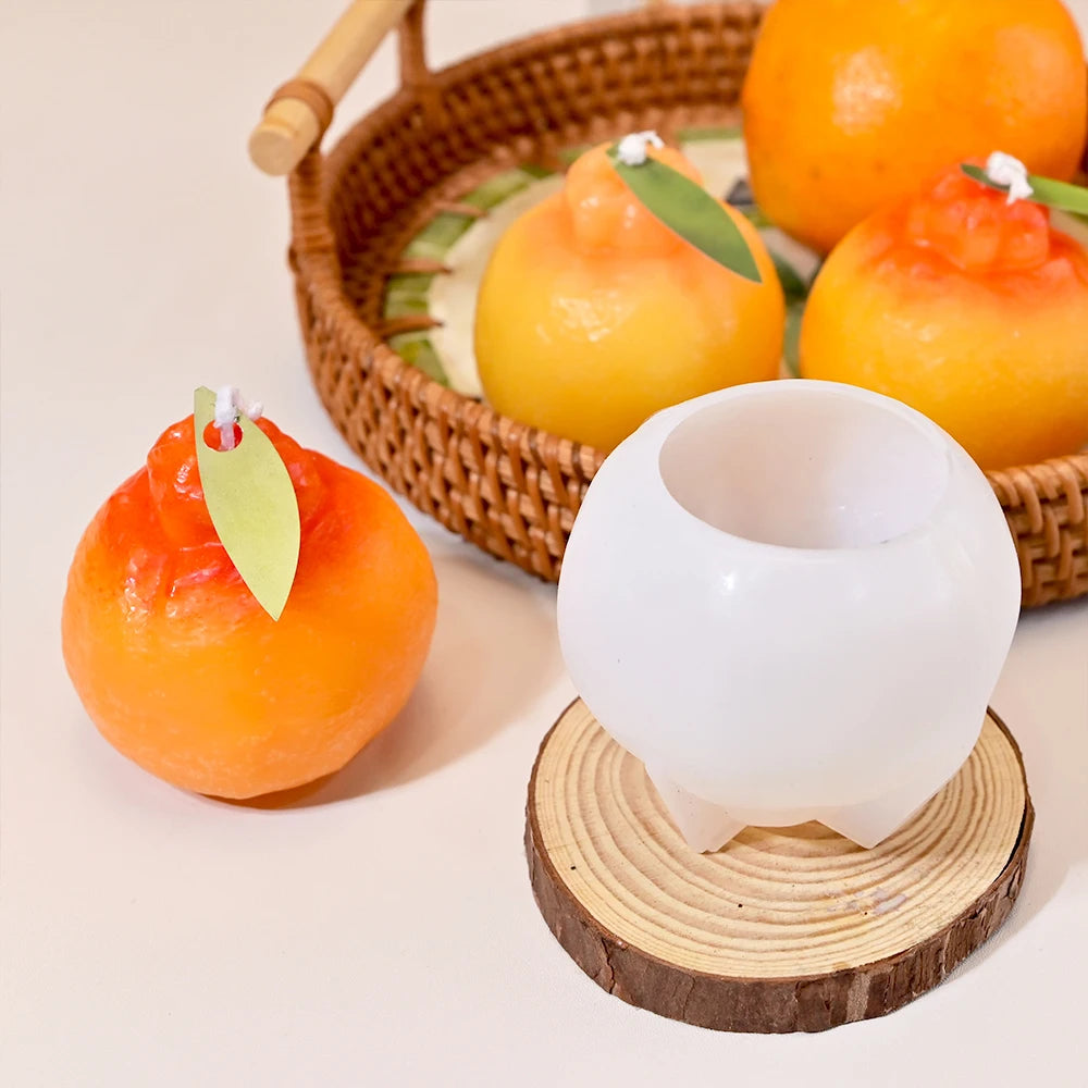 S0164 Creative 3D Orange Silicone Candle Mold Simulated Fruit Moldes Para Velas for  Aromatherapy Candle Making