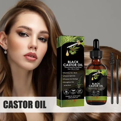 Black Castor Oil for Hair 60ml Moisturizing Hair Oil Care Liquid Jamaican Black Castor Hair Oil Gentle Natural