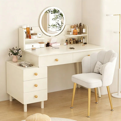 European Modern Vanity Table Bedroom Drawers Storage Mirror Dressing Table Comfortable Cosmetics Vestidores Trendy Furniture