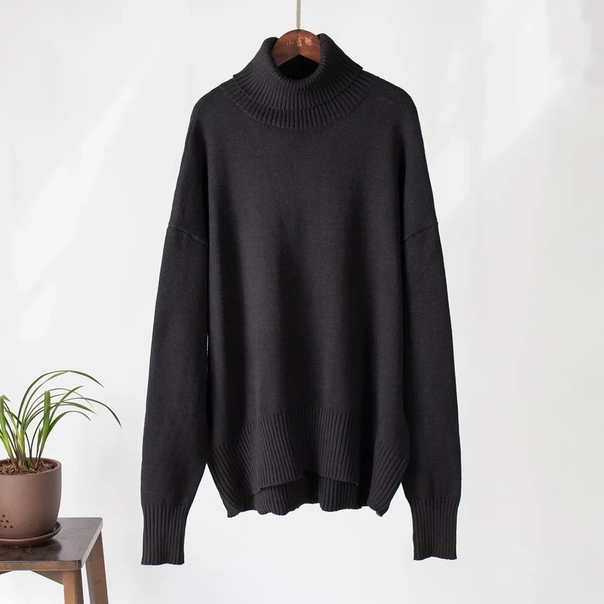 2024 Autumn and Winter New Thick Cashmere Sweater Women High Neck Pullover Sweater Warm Loose Knitted Base Sweater Jacket Tops