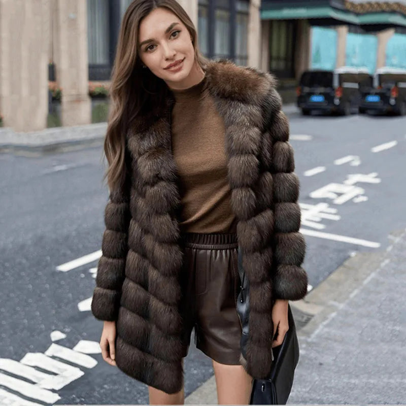 High Quality Fur Coat Imitation Mink Fur Women Fur Coat 2025 New Winter Thick Temperament Leisure Warm Hooded Women Fur Coat 627