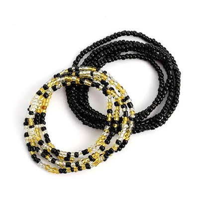 2 Pcs Sexy Summer Waist Bead Chains African Belly Beads Colorful Beach Bikini Body Belly Chain Elastic Jewelry for Women Girls - Kimlud