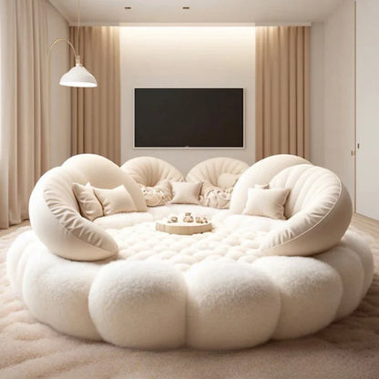 Round Aesthetics Soft Bed Frame European Full Master Bedroom Hotel Create Bed King Size Fashionable Modern Cama Casal...