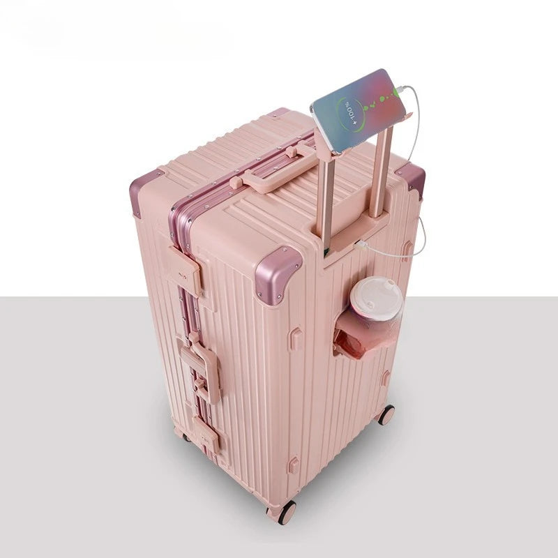 Luggage Large capacity 30-inch multi-functional suitcase 28-inch aluminum frame trolley case 26-inch anti-drop luggage