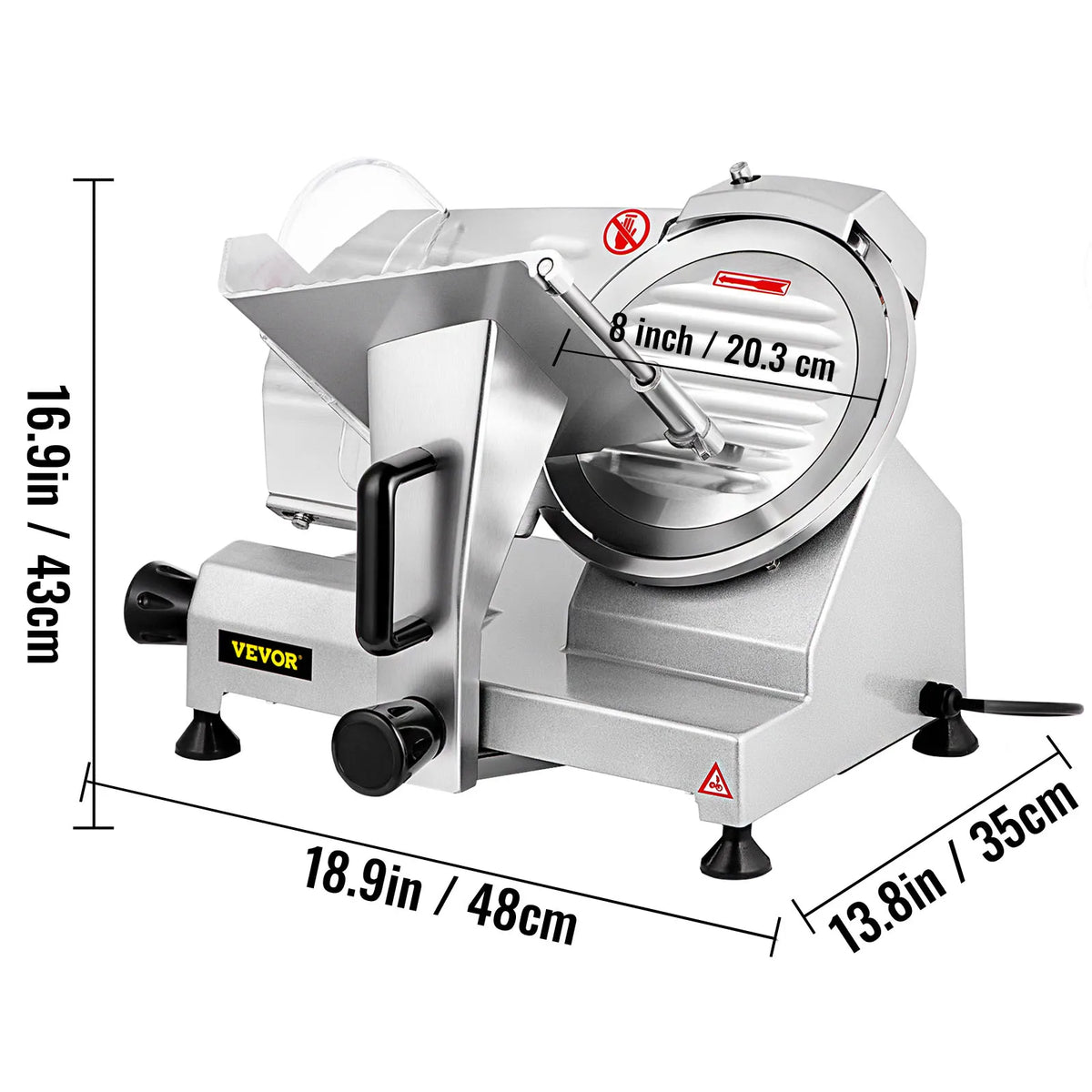 VEVOR 8 Inch Blade Electric Food Slicer Grinder Home Meat Slicer Machine Commercial Deli Meat Cheese Beef Mutton Turkey Cutter - Kimlud