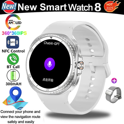 New Smart Watch 8 classic Rotating Dial AMOLED HD Screen Men's GPS NFC Sport modes Fitness Heart Rate Bluetooth Call Smart Watch