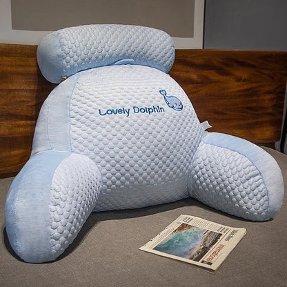 All Season Reading Pillow Office Sofa Bedside Back Cushion for Chair Bed Lumbar Support Cushions Backrest with Headrest...