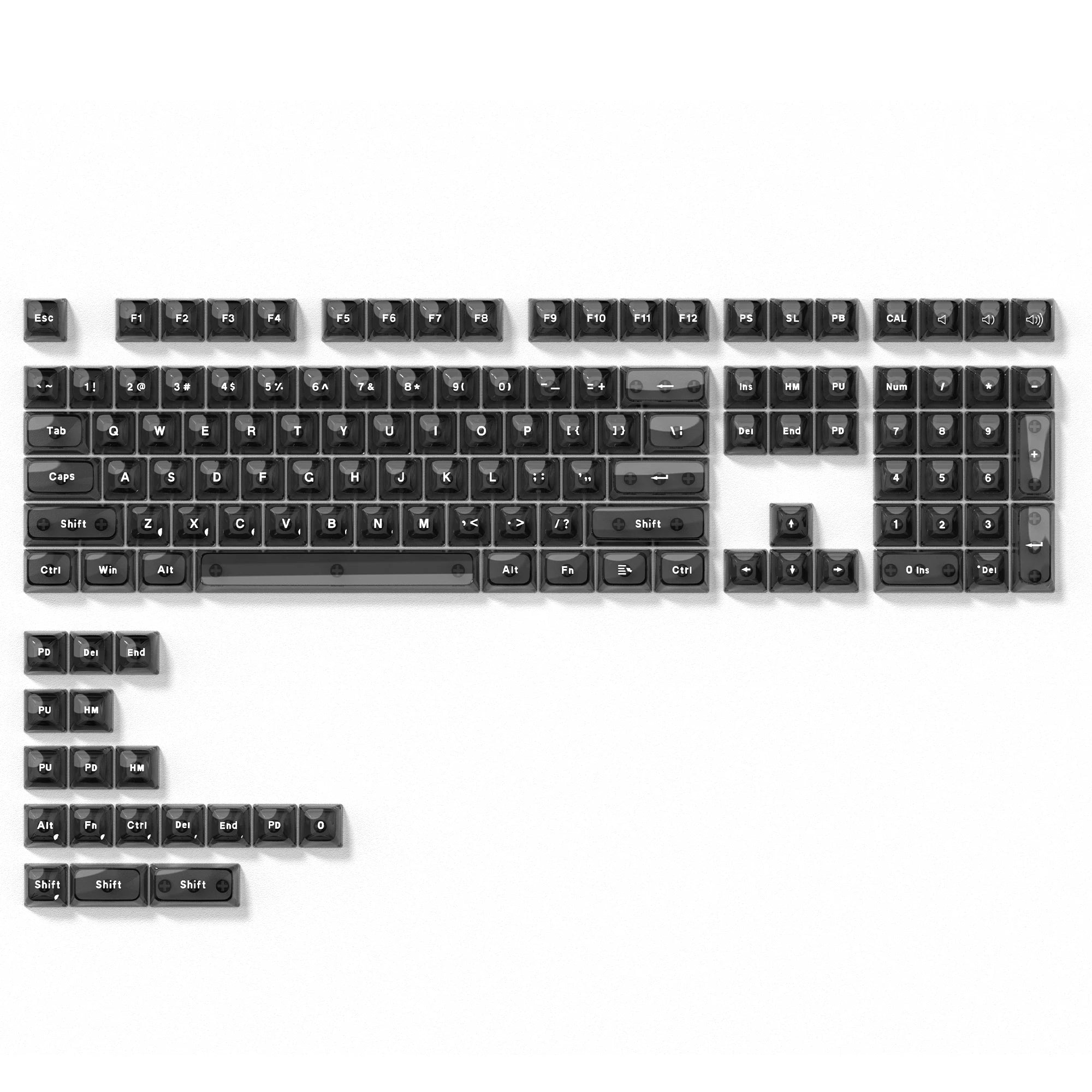 Womier Ice Cube Keycap 126 Keys Diamond RGB Shine Through Keycaps ASA Profile Transparent Custom Keycaps for Mechanical...