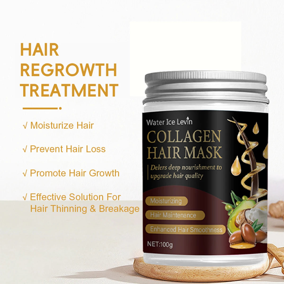 Collagen Hair Mask with Argan & Coconut Oil - Deep Nourishment for Enhanced Smoothness & Moisture. For Men & Women |...